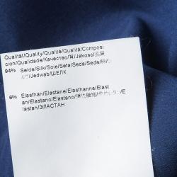 مملوكة مسبقًا قميص بوس باي هوغو بوس أزرار أمامية أكمام طويلة ساتان حرير كحلي M