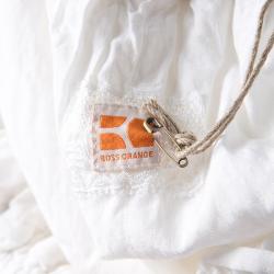 مملوكة مسبقًا Boss Orange By Hugo Boss White Cotton Ruffle Detail Belted Antara Dress S