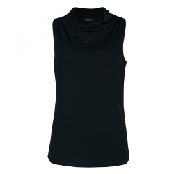 Pre Owned توب بوس باي هوغو بوس تريكو أسود بقلنسوة بلا أكمام Mأ