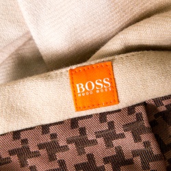 Pre Owned Boss Orange by Hugo Boss Beige Wool Waist Tie Detail Bang Bang Skirt S
