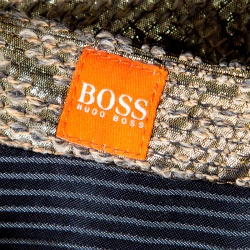 مملوكة مسبقًا Boss Orange by Hugo Boss Dull Gold Embossed Jacquard Mini Skirt S