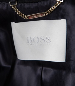 مملوكة مسبقًا معطف بوس باي هوغو بوس سيبينا صوف كشمير أزرق كحلي بحزام S