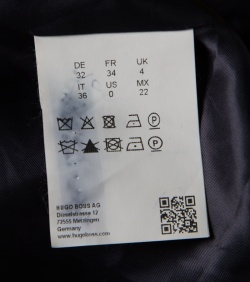 مملوكة مسبقًا معطف بوس باي هوغو بوس سيبينا صوف كشمير أزرق كحلي بحزام S