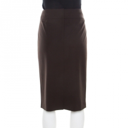 مملوكة مسبقًا Boss By Hugo Boss Brown High Waist Pencil Skirt M