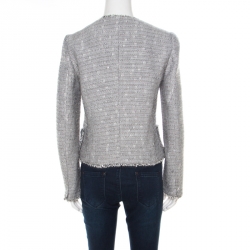 Pre Owned Boss Orange by Hugo Boss Monochrome Tweed Boucle Jacket M