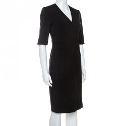 مملوكة مسبقًا فستان بوس باي هوغو بوس رقبة V صوف أسود S