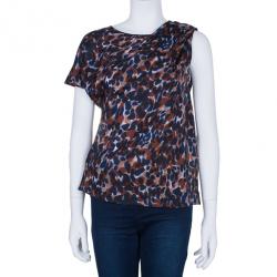مملوكة مسبقًا BOSS By Hugo Boss Silk Leopard Print Top S
