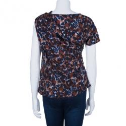 مملوكة مسبقًا BOSS By Hugo Boss Silk Leopard Print Top S