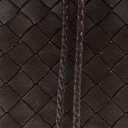 Pre Owned Bottega Veneta Dark Brown Intrecciato Leather High Tech Case Holder