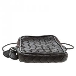 Pre Owned Bottega Veneta Dark Brown Intrecciato Leather High Tech Case Holder