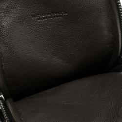 Pre Owned Bottega Veneta Dark Brown Intrecciato Leather High Tech Case Holder