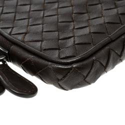 Pre Owned Bottega Veneta Dark Brown Intrecciato Leather High Tech Case Holder