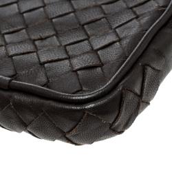 Pre Owned Bottega Veneta Dark Brown Intrecciato Leather High Tech Case Holder