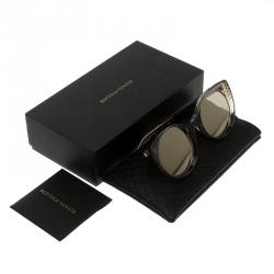 Bottega Veneta Brown/ Gold Reflective BV0148S Cat Eye Sunglasses