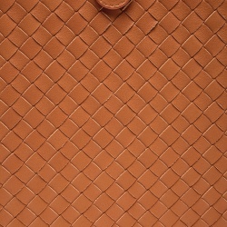 Pre Owned Bottega Veneta Orange Intrecciato Leather Ipad Case