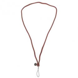 Pre Owned Bottega Veneta Brown Intrecciato Leather Phone Strap