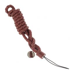 Pre Owned Bottega Veneta Brown Intrecciato Leather Phone Strap