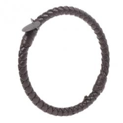 Pre Owned Bottega Veneta Intrecciato Nappa Dark Brown Bracelet Size M