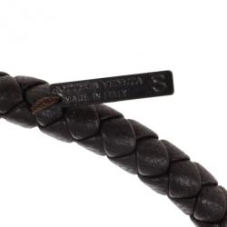Pre Owned Bottega Veneta Dark Brown Intrecciato Nappa Bracelet S