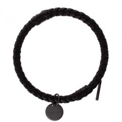 Pre Owned Bottega Veneta Dark Brown Intrecciato Nappa Bracelet S
