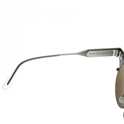 Pre Owned Bottega Veneta Grey/Brown BV0113S Round Sunglasses