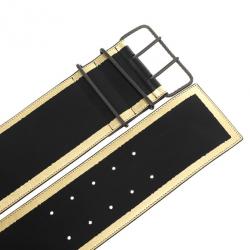 Pre Owned Bottega Veneta Black Leather Waist Belt 85 CM