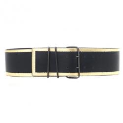 Pre Owned Bottega Veneta Black Leather Waist Belt 85 CM