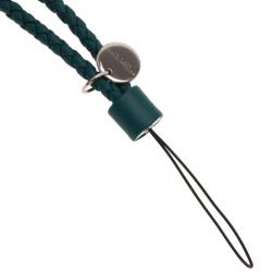 مملوكة مسبقًا Bottega Veneta Green Intrecciato Leather Phone Strap