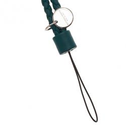 مملوكة مسبقًا Bottega Veneta Green Intrecciato Leather Phone Strap