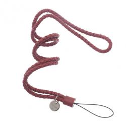 Pre Owned Bottega Veneta Brown Intrecciato Leather Phone Strap