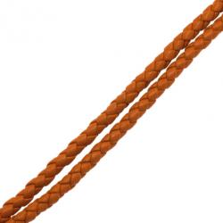 Pre Owned Bottega Veneta Orange Intrecciato Leather Phone Strap
