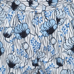 Pre Owned Bottega Veneta Off White and Blue Floral Printed High Waist Shorts S