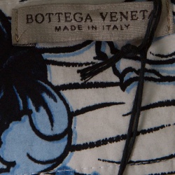 Pre Owned Bottega Veneta Off White and Blue Floral Printed High Waist Shorts S