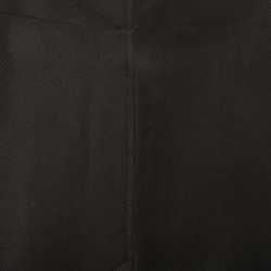Pre Owned Bottega Veneta Dark Brow Crepe Buttoned Pencil Skirt M