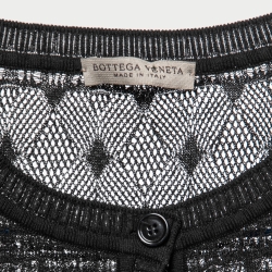 Bottega Veneta Black Crochet Knit Buttoned Cardigan S