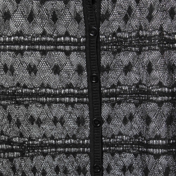Bottega Veneta Black Crochet Knit Buttoned Cardigan S