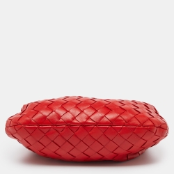 مملوكة مسبقًا Bottega Veneta Red Intrecciato Leather Mini Jodie Hobo
