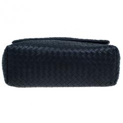 Pre Owned Bottega Veneta Black Nappa Mini Intrecciato Shoulder Bag