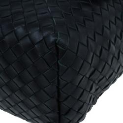Pre Owned Bottega Veneta Black Nappa Mini Intrecciato Shoulder Bag