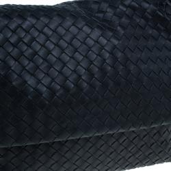 Pre Owned Bottega Veneta Black Nappa Mini Intrecciato Shoulder Bag