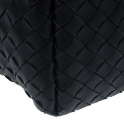 Pre Owned Bottega Veneta Black Nappa Mini Intrecciato Shoulder Bag