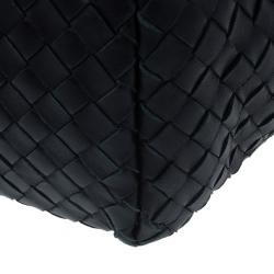Pre Owned Bottega Veneta Black Nappa Mini Intrecciato Shoulder Bag