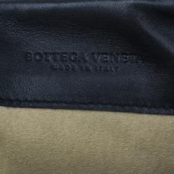 Pre Owned Bottega Veneta Black Nappa Mini Intrecciato Shoulder Bag