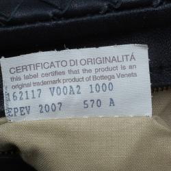 Pre Owned Bottega Veneta Black Nappa Mini Intrecciato Shoulder Bag