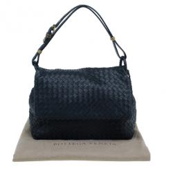 Pre Owned Bottega Veneta Black Nappa Mini Intrecciato Shoulder Bag
