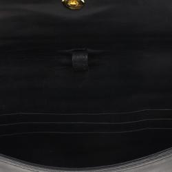 Pre Owned Bottega Veneta Black Waxed Leather Clutch