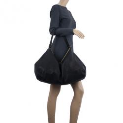 Pre Owned Bottega Veneta Black Nero Waxed Leather Metal Bag