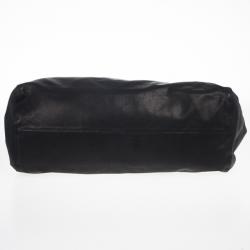 Pre Owned Bottega Veneta Black Nero Waxed Leather Metal Bag