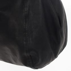 Pre Owned Bottega Veneta Black Nero Waxed Leather Metal Bag