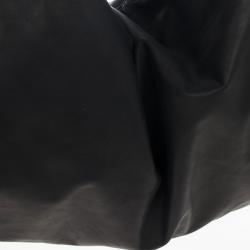 Pre Owned Bottega Veneta Black Nero Waxed Leather Metal Bag